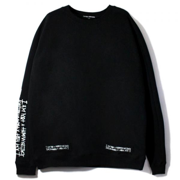 PATCHED BASIC LOGO CREWNECK-BLACK
