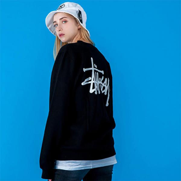 BASIC LOGO CREW-BLK (yel��)