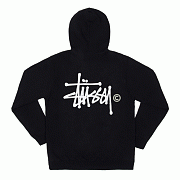 BASIC LOGO ZIP HOOD-BLK(beige��)
