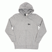 BASIC LOGO ZIP HOOD-GRY(white��)