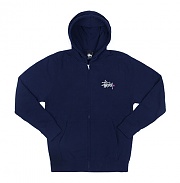 BASIC LOGO ZIP-UP HOOD-NVY (pnk��)