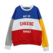 [������Ƽ�����] UNITEDWAPPEN CHEESE OVERSIZE SWEATSHIRTS (BLUE)