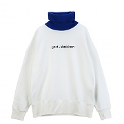 [������Ƽ�����] UNITEDWAPPEN ROMANTIQUE OVERSIZE TURTLE NECK SWEATSHIRTS (WHITE)