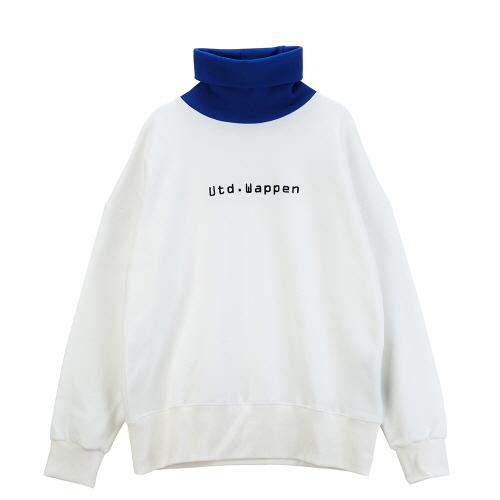 [������Ƽ�����] UNITEDWAPPEN ROMANTIQUE OVERSIZE TURTLE NECK SWEATSHIRTS (WHITE)