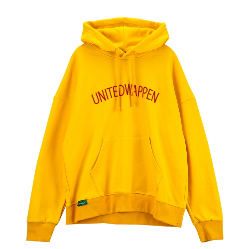 [������Ƽ�����] UNITEDWAPPEN EMB OVERSIZE HOODY (YELLOW)