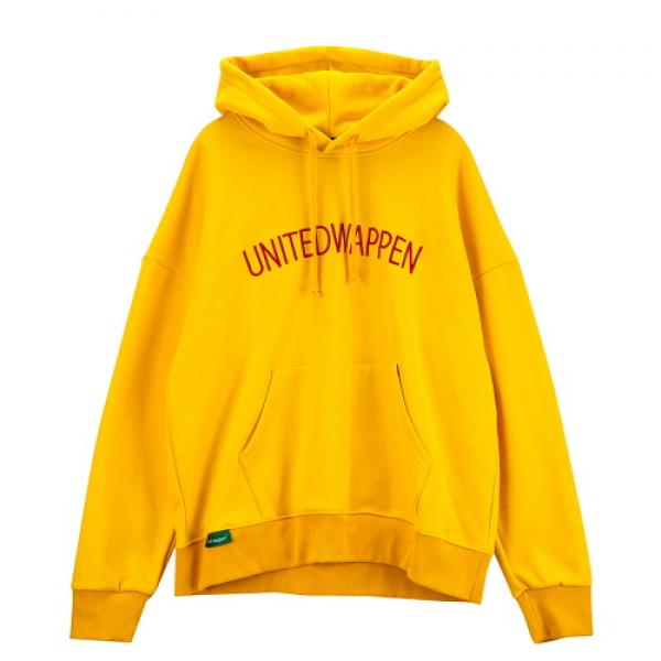 [������Ƽ�����] UNITEDWAPPEN EMB OVERSIZE HOODY (YELLOW)