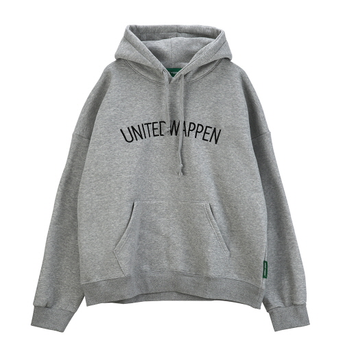 [������Ƽ�����] UNITEDWAPPEN EMB OVERSIZE HOODY (GREY)