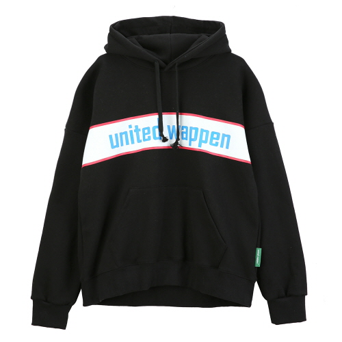 [������Ƽ�����] UNITEDWAPPEN BASIC OVERSIZE HOODY (BLACK)