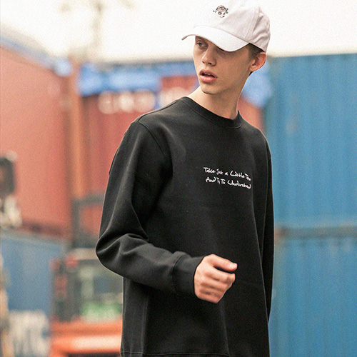 TAKE A TIME SWEATSHIRTS-BLACK