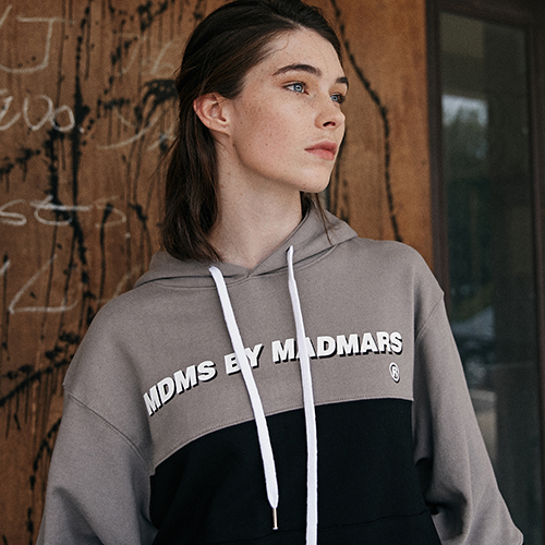 COLOR BLOCK HOODIE-GRAY