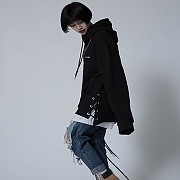 Rope Over Hoodie (Black) - ���̺��� ����