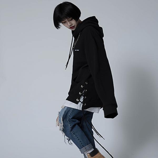 Rope Over Hoodie (Black) - ���̺��� ����