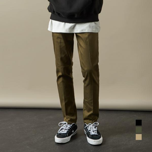 [���] Slim Straight Cotton Pants