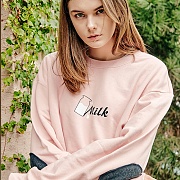 [���������] ANOTHER FRAME - MILK BOTTLE CREWNECK (PINK) �޸� ������ ����Ʈ����