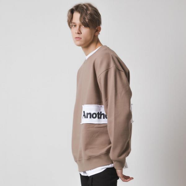 [���������] ANOTHER FRAME - AF SIDE BOX CREWNECK (BEIGE) ��� ������ ����Ʈ���� ũ���