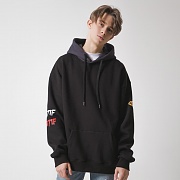 [���������] ANOTHER FRAME - FRAME 2 COLOR HOODIE (BLACK) ��� �ĵ� �ĵ�Ƽ