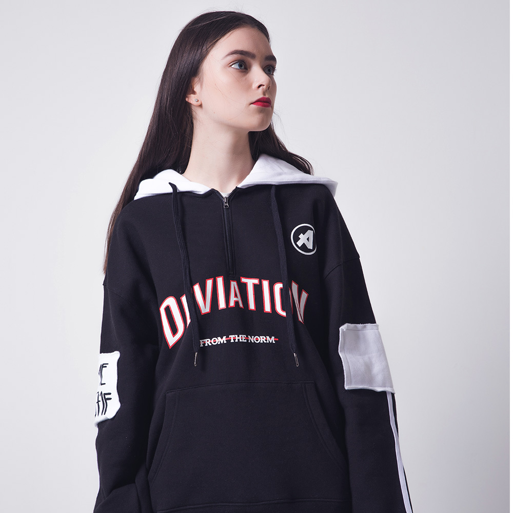 [���������] ANOTHER FRAME - SIDE LINE HALF ZIP UP HOODIE (NAVY) ��� �ĵ� �ĵ�Ƽ ��������