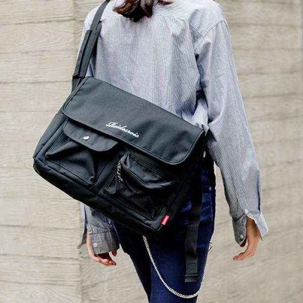 [�ξƵ�ξ�]ROIDESROIS - HUSH MESSENGER BAG (BLACK) ���� �޽����� �޽����� ũ�ν���