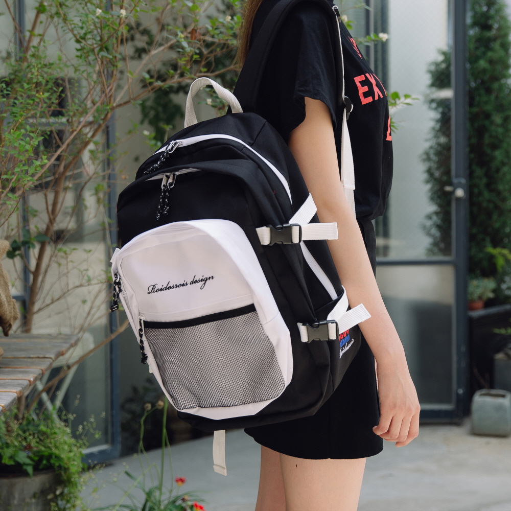 [�ξƵ�ξ�]ROIDESROIS - OH OOPS BACKPACK (BLACK/WHITE) ���� ���бⰡ�� ���󽺹��� ������� �޽�����