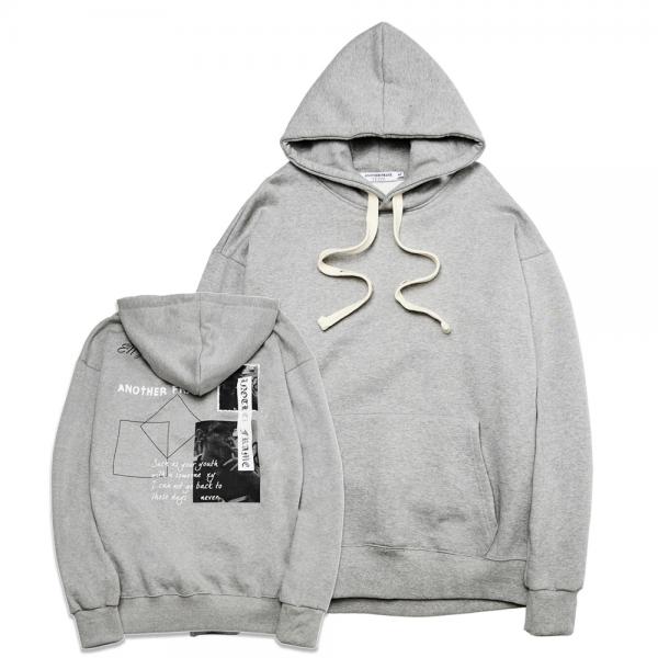[���������] ANOTHER FRAME - BASIC LOGO STRING HOOD (GRAY) ����ĵ� �ĵ�Ƽ