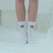[���������] ANOTHER FRAME - A-FRAME BLUE LINE SOCKS (WHITE) �縻