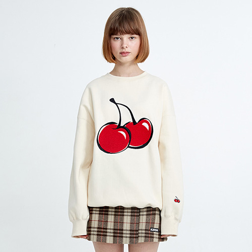 [���԰�] BIG CHERRY SWEATSHIRT HA [IVORY]