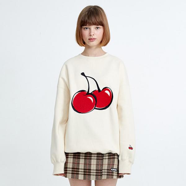 [���԰�] BIG CHERRY SWEATSHIRT HA [IVORY]