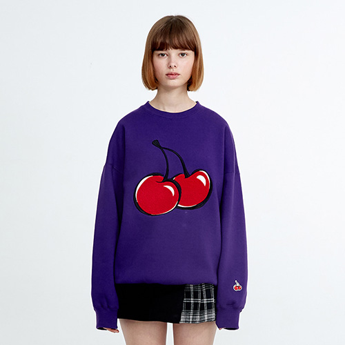 [���԰�] BIG CHERRY SWEATSHIRT HA [PURPLE]
