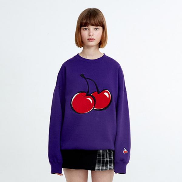 [���԰�] BIG CHERRY SWEATSHIRT HA [PURPLE]