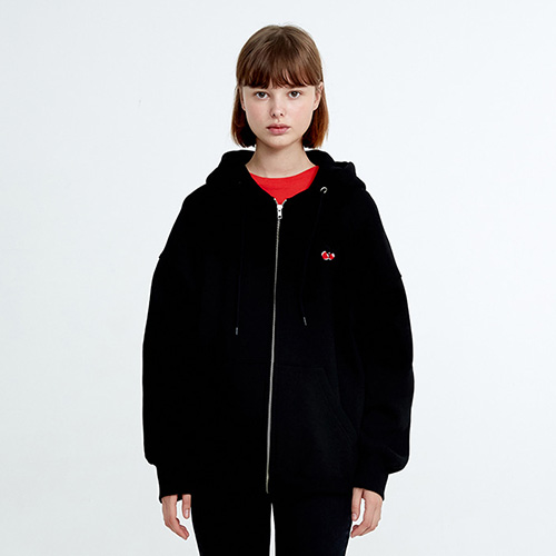 [���԰�] CHERRY HOODIE ZIPUP HA [BLACK]