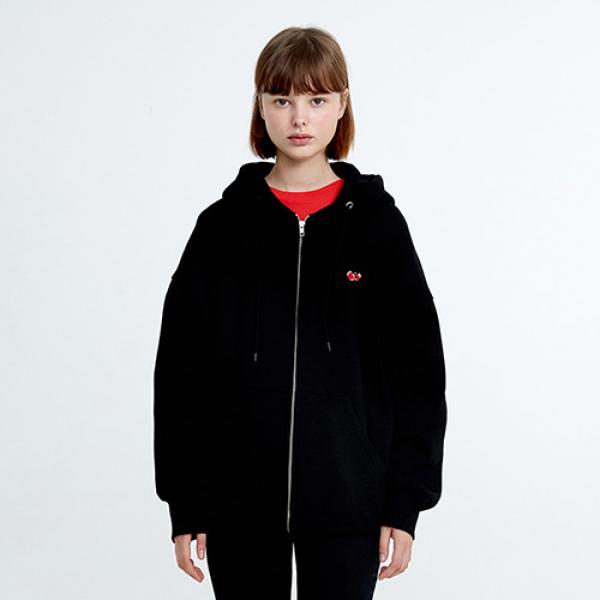 [���԰�] CHERRY HOODIE ZIPUP HA [BLACK]