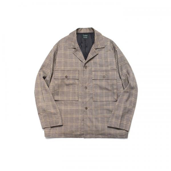 [5�½� ����] Wide Check Wool Trucker_Brown Check